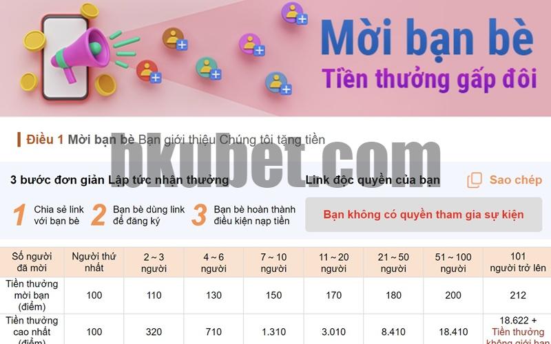 Khuyến mãi KUBET hậu hĩnh khi người chơi mời bạn bè tham gia